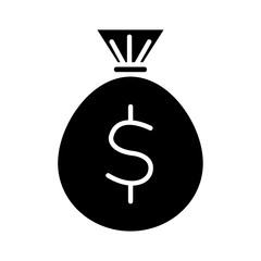 Solid MONEY BAG design vector icon