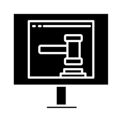 Solid ONLINE COURT design vector icon