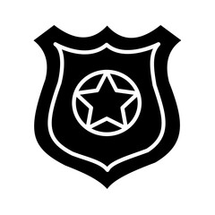 Solid POLICE BADGE design vector icon