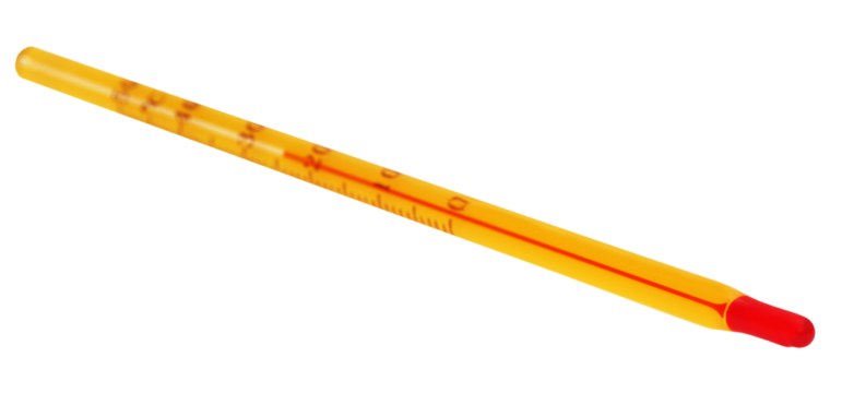 Thermometer over white background