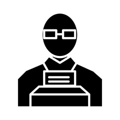 Solid STENOGRAPHER design vector icon