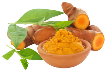 Turmeric with henna leaves