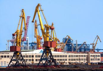 Cargo cranes in Odessa port, Ukraine