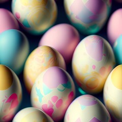 Fototapeta na wymiar Easter eggs created with generative ai technology