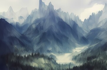 Moutains created with generative ai technology