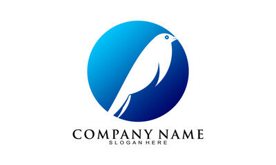 Elegant sparrow silhouette icon logo