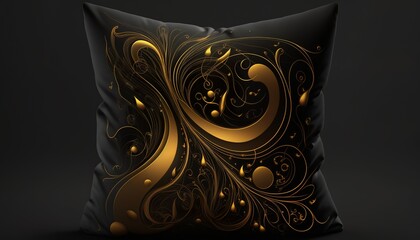 beautiful, modern, black pillow can be an accessory for the living room or the bedroom