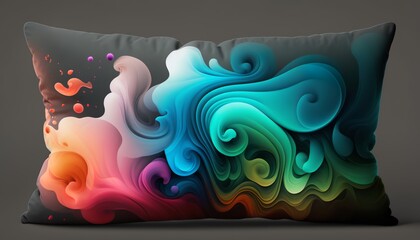 beautiful, modern pillow with many colors can complement the living room or the bedroom