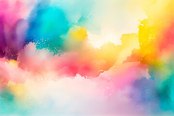 colorful watercolor pastel background, ai generative
