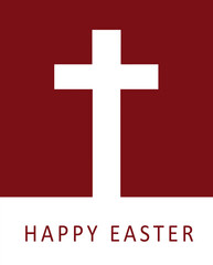 White cross on a red background. Easter concept.