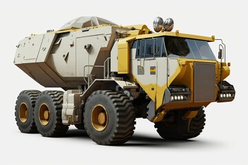 The Isolated Mining Truck. Generative AI