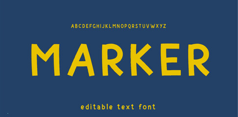 Editable Font Graffiti marker font design. Hand drawn style geometric alphabet and numbers. - obrazy, fototapety, plakaty