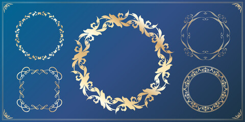 高級感のあるカードデザイン。アンティークな装飾デザイン。エレガントな縁の模様。