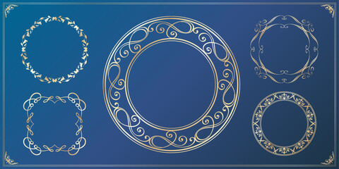 高級感のあるカードデザイン。アンティークな装飾デザイン。エレガントな縁の模様。