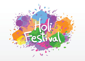 Holi spring festival of colors, Happy Holi celebration design.