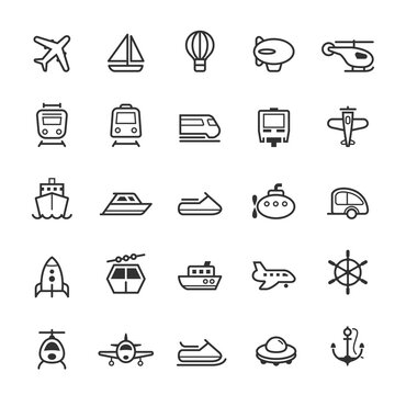 Transport icons Outline Stroke