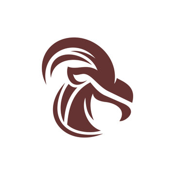 Goat head animal modern creative logo design