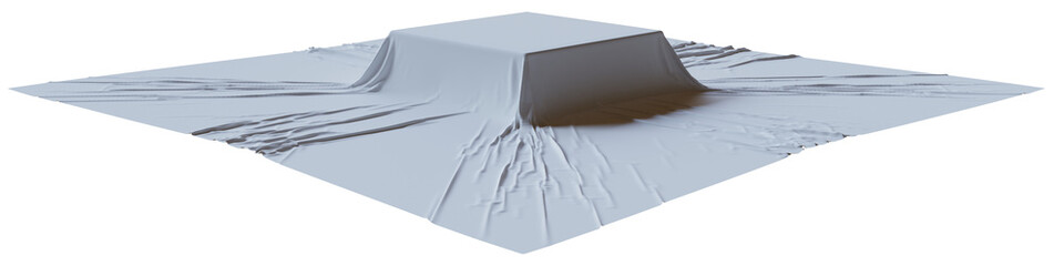 白い布をかぶせた製品プレゼンテーションディスプレイ　　背景透過素材　PNG