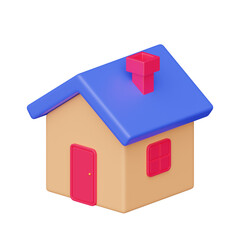 House 3D icons solated on transparent background.