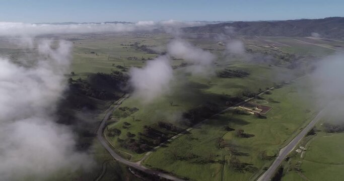 Landscape and Nature Above the Clouds in the California. Mountain in Background. USA