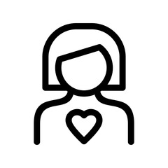 woman in love icon or logo isolated sign symbol vector illustration - high quality black style vector icons