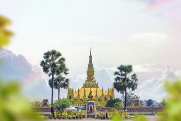 Pha That Luang Temple, The Golden Pagoda in VIENTIANE ,LAOS PDR.