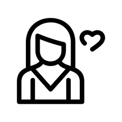 woman in love icon or logo isolated sign symbol vector illustration - high quality black style vector icons