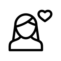 woman in love icon or logo isolated sign symbol vector illustration - high quality black style vector icons