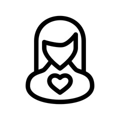 woman in love icon or logo isolated sign symbol vector illustration - high quality black style vector icons