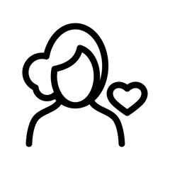 woman in love icon or logo isolated sign symbol vector illustration - high quality black style vector icons