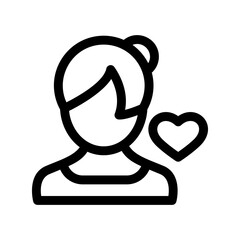 woman in love icon or logo isolated sign symbol vector illustration - high quality black style vector icons