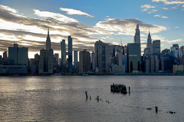 panorama of skyscrapers in new york