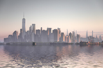 Obraz na płótnie Canvas morning view of New York Manhattan