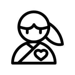 woman in love icon or logo isolated sign symbol vector illustration - high quality black style vector icons