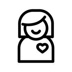 woman in love icon or logo isolated sign symbol vector illustration - high quality black style vector icons