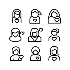 woman in love icon or logo isolated sign symbol vector illustration - high quality black style vector icons