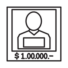 WANTED design vector icon