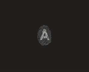 Fingerprint with A' Alphabet. vector illustrations. signing concept.