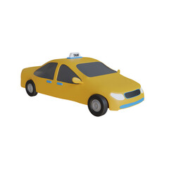 Fototapeta na wymiar 3D illustration. Yellow personal transport vehicle for transporting passengers to their destination.