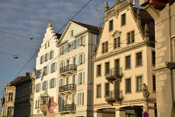 Obraz premium Maisons anciennes à Zurich. Suisse