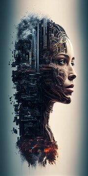 Generative AI illustration of revolutionizing the world with AI - powered creation technology