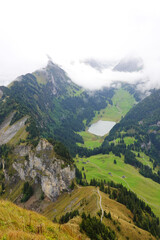The view from Hoher Kasten mountain, the Swiss Alps