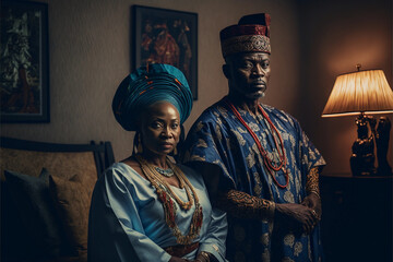Fototapeta premium Generative AI. photograph of an Nigerian couple