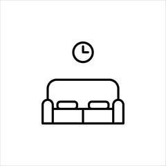 Waiting room vector icon, linear concept, outline sign symbol on white background