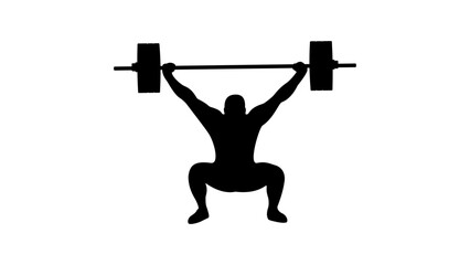 weightlifter silhouette - obrazy, fototapety, plakaty