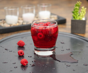 glass of strawberry juice