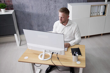 Office Ball Exercise. Sitting Posture