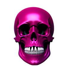 Obraz premium Totenkopf in Pink. Portrait. ausgeschnitten transparenter Hintergrund. png - ai generative Illustration