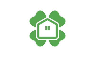 leaf clover, mortgage , leaf, 4 leaf, green, logo, icon, symbol, design, sign, house, resendential, real estate, construction, home, roof