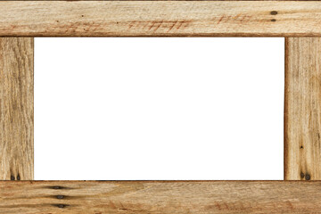 Wood frame isolated on white background.Vintage concept.